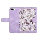 For iPhone 8 Plus / 7 Plus Floral Pattern Leather Phone Case with Lanyard(Light Purple) - 3