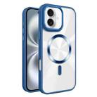 For iPhone 16 Plus Glaring CD Texture MagSafe Phone Case(Royal Blue) - 1