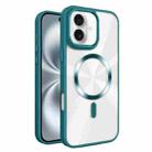 For iPhone 16 Plus Glaring CD Texture MagSafe Phone Case(Deep Green) - 1