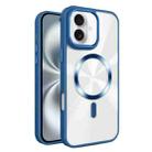 For iPhone 16 Glaring CD Texture MagSafe Phone Case(Royal Blue) - 1