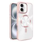 For iPhone 16 Glaring CD Texture MagSafe Phone Case(Pink) - 1