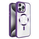 For iPhone 15 Pro Max Glaring CD Texture MagSafe Phone Case(Deep Purple) - 1