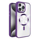 For iPhone 15 Pro Glaring CD Texture MagSafe Phone Case(Deep Purple) - 1