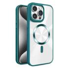 For iPhone 15 Pro Glaring CD Texture MagSafe Phone Case(Deep Green) - 1