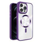 For iPhone 12 Pro Max Glaring CD Texture MagSafe Phone Case(Deep Purple) - 1