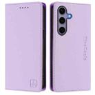 For Samsung Galaxy S24 / S25 5G RC01 Dual-Folded Magnetic Suction RFID Leather Phone Case(Light Purple) - 2