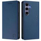 For Samsung Galaxy S24+ / S25+ 5G RC01 Dual-Folded Magnetic Suction RFID Leather Phone Case(Dark Blue) - 2