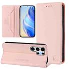 For Samsung Galaxy S24 Ultra 5G RC01 Dual-Folded Magnetic Suction RFID Leather Phone Case(Pink) - 1