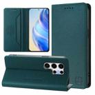 For Samsung Galaxy S24 Ultra 5G RC01 Dual-Folded Magnetic Suction RFID Leather Phone Case(Dark Green) - 1