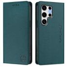 For Samsung Galaxy S24 Ultra 5G RC01 Dual-Folded Magnetic Suction RFID Leather Phone Case(Dark Green) - 2