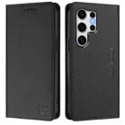 For Samsung Galaxy S25 Ultra 5G RC01 Dual-Folded Magnetic Suction RFID Leather Phone Case(Black) - 2