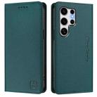 For Samsung Galaxy S25 Ultra 5G RC01 Dual-Folded Magnetic Suction RFID Leather Phone Case(Dark Green) - 2