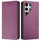 For Samsung Galaxy S25 Ultra 5G RC01 Dual-Folded Magnetic Suction RFID Leather Phone Case(Violet) - 2