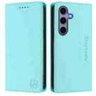 For Samsung Galaxy S24 FE 5G RC01 Dual-Folded Magnetic Suction RFID Leather Phone Case(Mint Green) - 2