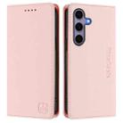 For Samsung Galaxy S24 FE 5G RC01 Dual-Folded Magnetic Suction RFID Leather Phone Case(Pink) - 2