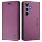For Samsung Galaxy S24 FE 5G RC01 Dual-Folded Magnetic Suction RFID Leather Phone Case(Violet) - 2