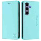 For Samsung Galaxy S23 FE 5G RC01 Dual-Folded Magnetic Suction RFID Leather Phone Case(Mint Green) - 2
