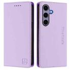 For Samsung Galaxy S23 FE 5G RC01 Dual-Folded Magnetic Suction RFID Leather Phone Case(Light Purple) - 2