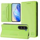 For Samsung Galaxy S23 5G RC01 Dual-Folded Magnetic Suction RFID Leather Phone Case(Grass Green) - 1