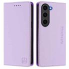 For Samsung Galaxy S23 5G RC01 Dual-Folded Magnetic Suction RFID Leather Phone Case(Light Purple) - 2