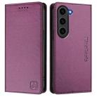 For Samsung Galaxy S23 5G RC01 Dual-Folded Magnetic Suction RFID Leather Phone Case(Violet) - 2