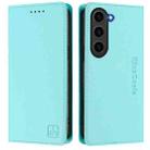 For Samsung Galaxy S23+ 5G RC01 Dual-Folded Magnetic Suction RFID Leather Phone Case(Mint Green) - 2
