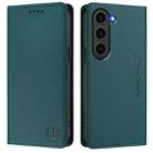 For Samsung Galaxy S23+ 5G RC01 Dual-Folded Magnetic Suction RFID Leather Phone Case(Dark Green) - 2