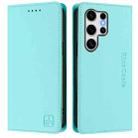 For Samsung Galaxy S23 Ultra 5G RC01 Dual-Folded Magnetic Suction RFID Leather Phone Case(Mint Green) - 2