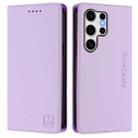 For Samsung Galaxy S22 Ultra 5G RC01 Dual-Folded Magnetic Suction RFID Leather Phone Case(Light Purple) - 2