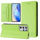 For Samsung Galaxy S21 Ultra 5G RC01 Dual-Folded Magnetic Suction RFID Leather Phone Case(Grass Green) - 1