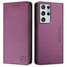 For Samsung Galaxy S21 Ultra 5G RC01 Dual-Folded Magnetic Suction RFID Leather Phone Case(Violet) - 2