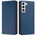 For Samsung Galaxy S22+ 5G RC01 Dual-Folded Magnetic Suction RFID Leather Phone Case(Dark Blue) - 2