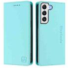 For Samsung Galaxy S21 5G RC01 Dual-Folded Magnetic Suction RFID Leather Phone Case(Mint Green) - 2