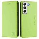 For Samsung Galaxy S21 5G RC01 Dual-Folded Magnetic Suction RFID Leather Phone Case(Grass Green) - 2