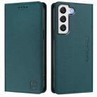 For Samsung Galaxy S21+ 5G RC01 Dual-Folded Magnetic Suction RFID Leather Phone Case(Dark Green) - 2