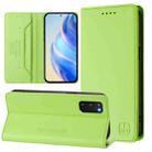 For Samsung Galaxy S20 FE RC01 Dual-Folded Magnetic Suction RFID Leather Phone Case(Grass Green) - 1