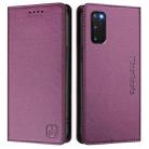 For Samsung Galaxy S20 FE RC01 Dual-Folded Magnetic Suction RFID Leather Phone Case(Violet) - 2