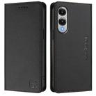 For Samsung Galaxy S25 Edge 5G RC01 Dual-Folded Magnetic Suction RFID Leather Phone Case(Black) - 2
