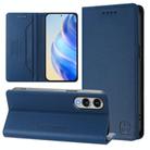 For Samsung Galaxy S25 Edge 5G RC01 Dual-Folded Magnetic Suction RFID Leather Phone Case(Dark Blue) - 1