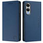 For Samsung Galaxy S25 Edge 5G RC01 Dual-Folded Magnetic Suction RFID Leather Phone Case(Dark Blue) - 2