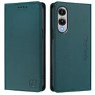 For Samsung Galaxy S25 Edge 5G RC01 Dual-Folded Magnetic Suction RFID Leather Phone Case(Dark Green) - 2