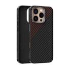 For iPhone 16 Pro Max ABEEL C Carbon Fiber Series 6D Micro Relief MagSafe Phone Case(Black Red) - 1