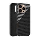 For iPhone 16 Pro ABEEL C Carbon Fiber Series 6D Micro Relief MagSafe Phone Case(Black Grey) - 1