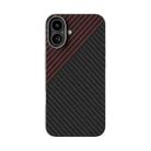 For iPhone 16 Plus ABEEL C Carbon Fiber Series 6D Micro Relief MagSafe Phone Case(Black Red) - 2