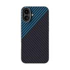 For iPhone 16 Plus ABEEL C Carbon Fiber Series 6D Micro Relief MagSafe Phone Case(Black Blue) - 2