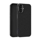 For iPhone 16 ABEEL C Carbon Fiber Series 6D Micro Relief MagSafe Phone Case(Black) - 1