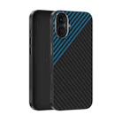 For iPhone 16 ABEEL C Carbon Fiber Series 6D Micro Relief MagSafe Phone Case(Black Blue) - 1