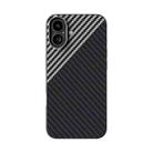 For iPhone 16 ABEEL C Carbon Fiber Series 6D Micro Relief MagSafe Phone Case(Black Grey) - 2