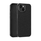 For iPhone 15 Plus ABEEL C Carbon Fiber Series 6D Micro Relief MagSafe Phone Case(Black) - 1