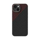 For iPhone 15 Plus ABEEL C Carbon Fiber Series 6D Micro Relief MagSafe Phone Case(Black Red) - 2